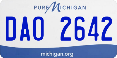 MI license plate DAO2642