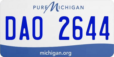MI license plate DAO2644
