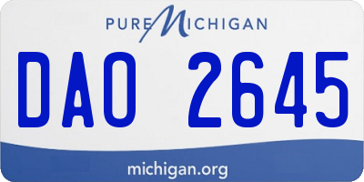 MI license plate DAO2645