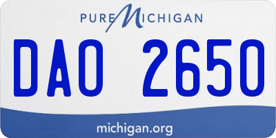 MI license plate DAO2650