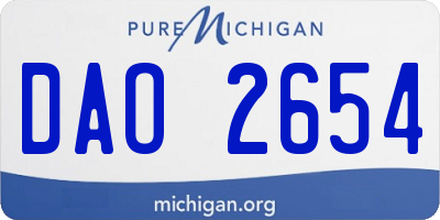 MI license plate DAO2654