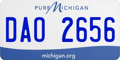 MI license plate DAO2656