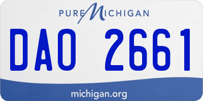 MI license plate DAO2661