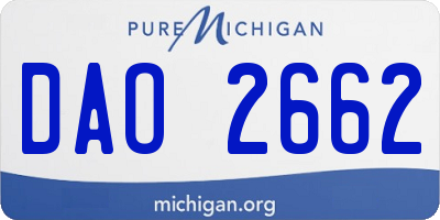 MI license plate DAO2662