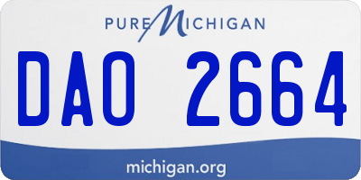 MI license plate DAO2664