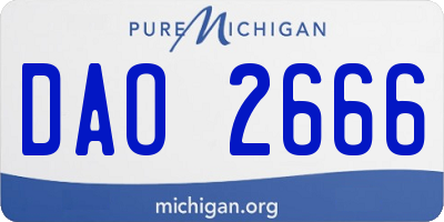 MI license plate DAO2666