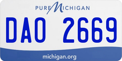 MI license plate DAO2669