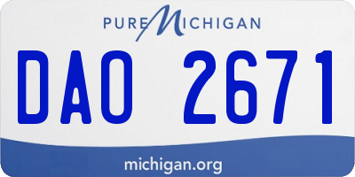 MI license plate DAO2671