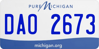 MI license plate DAO2673