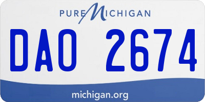 MI license plate DAO2674