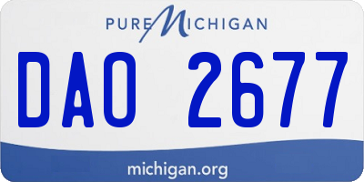 MI license plate DAO2677
