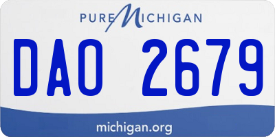 MI license plate DAO2679