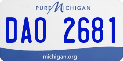 MI license plate DAO2681