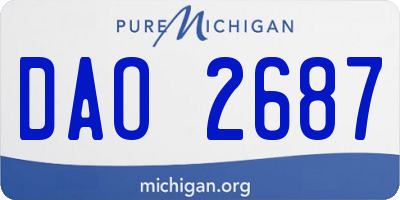 MI license plate DAO2687