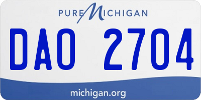 MI license plate DAO2704