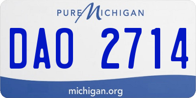 MI license plate DAO2714