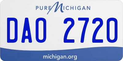 MI license plate DAO2720