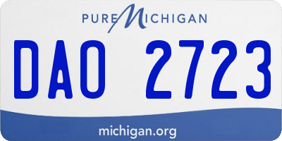 MI license plate DAO2723
