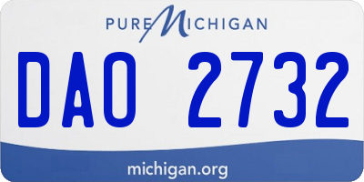 MI license plate DAO2732