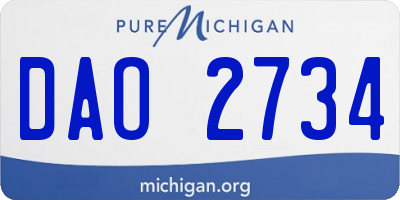 MI license plate DAO2734