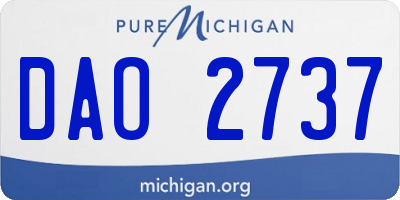 MI license plate DAO2737