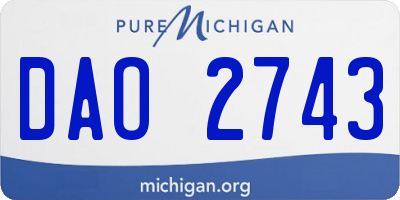 MI license plate DAO2743