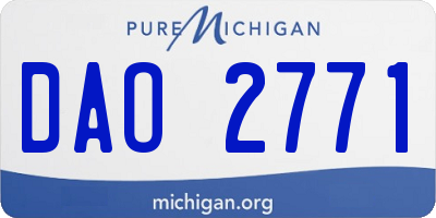 MI license plate DAO2771