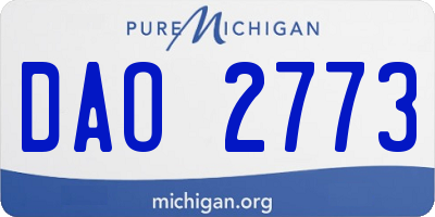 MI license plate DAO2773