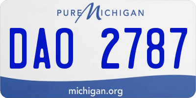 MI license plate DAO2787