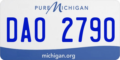 MI license plate DAO2790