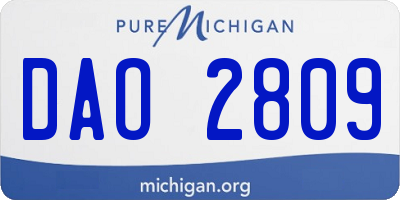 MI license plate DAO2809