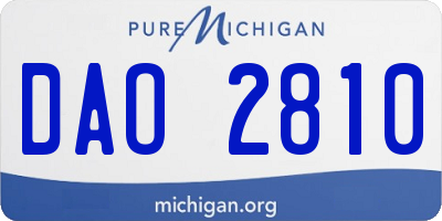 MI license plate DAO2810