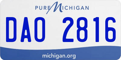 MI license plate DAO2816