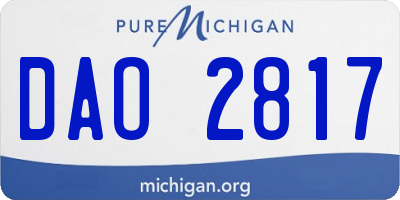 MI license plate DAO2817