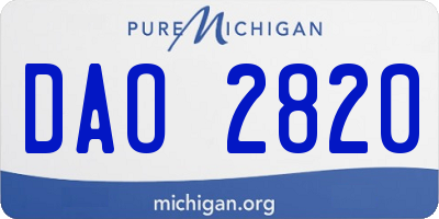 MI license plate DAO2820
