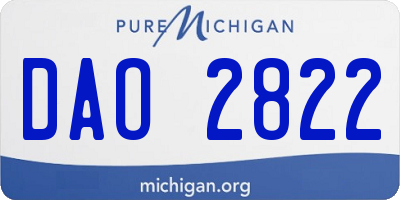 MI license plate DAO2822