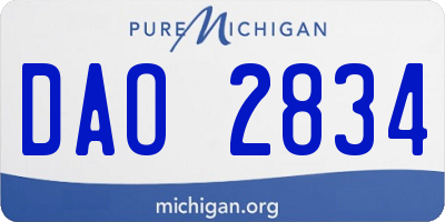 MI license plate DAO2834