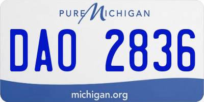 MI license plate DAO2836