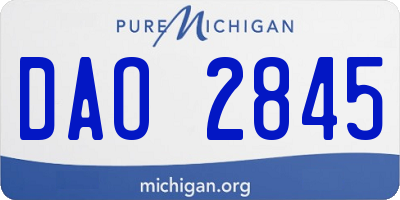 MI license plate DAO2845