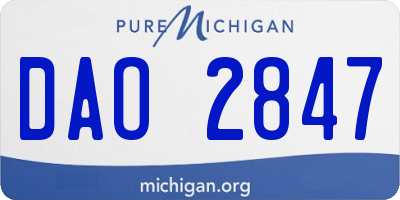 MI license plate DAO2847