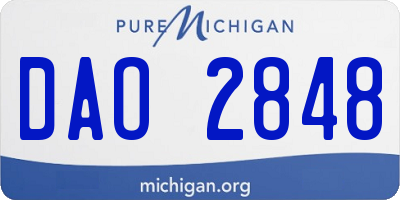 MI license plate DAO2848
