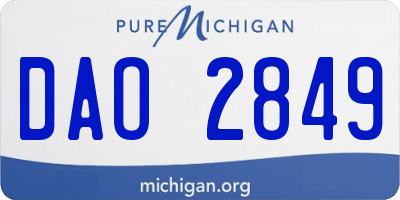MI license plate DAO2849