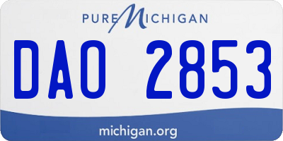 MI license plate DAO2853
