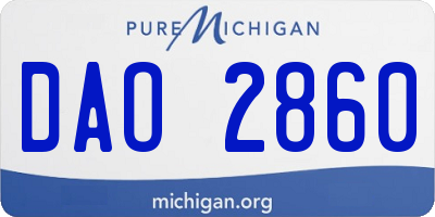MI license plate DAO2860