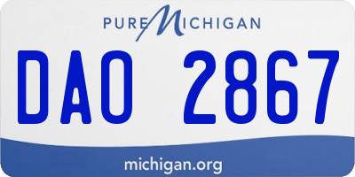 MI license plate DAO2867
