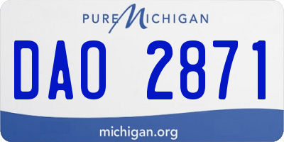 MI license plate DAO2871