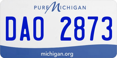 MI license plate DAO2873