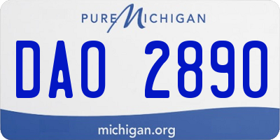 MI license plate DAO2890