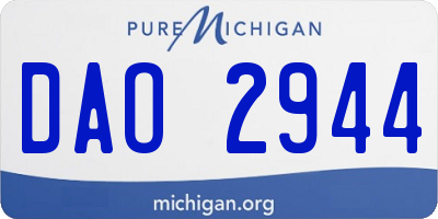 MI license plate DAO2944