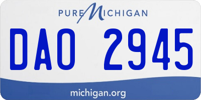 MI license plate DAO2945
